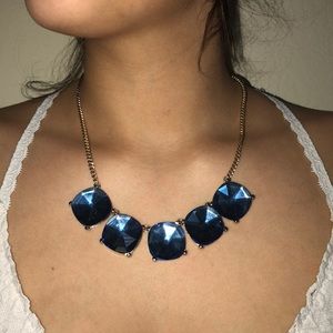 Aqua blue gold necklace